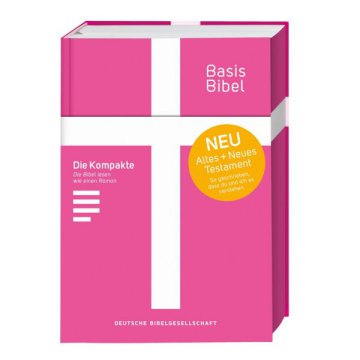 Die BasisBibel, kompakt
Dt. Bibelgesellschaft, 1968 Seiten, 25 Euro
Die BasisBibel ist eine völlig neue deutsche Bibelübersetzung auf der Basis der hebräischen und altgriechischen Urtexte. Wissenschaftlich eng begleitet, im behutsamen Abgleich mit bestehenden Bibelübersetzungen und in das Deutsch des 21. Jahrhunderts übersetzt. Prägnante Sätze und vertraute Worte sind sinnvoll gegliedert und gut zu lesen. Einzigartig: die umfangreichen Erklärungen in den Randspalten, die das Verständnis des Textes erleichtern.
In dieser Kompaktausgabe ist der Text fortlaufend gesetzt wie bei einem Roman: das Schriftbild ist gewohnt und erleichtert den Lesefluss, der Umfang der Ausgabe ist handlich.
Erhältlich in den Farben pink, hellgrün und hellblau.